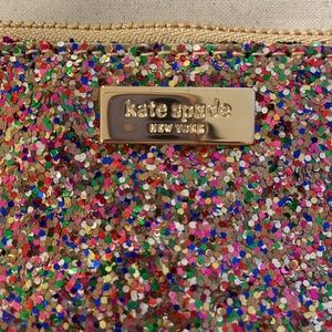 Kate Spade wallet card holder multi color sparkle glitter